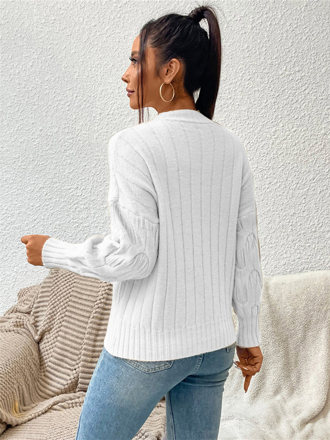 Round Neck Long Sleeve Sweater